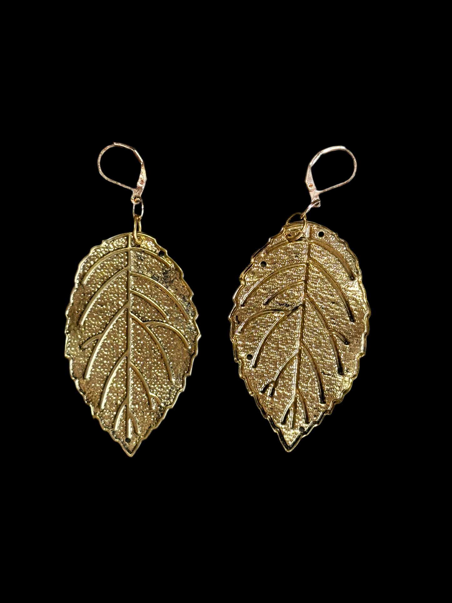 Bold Golden Leaf Earrings