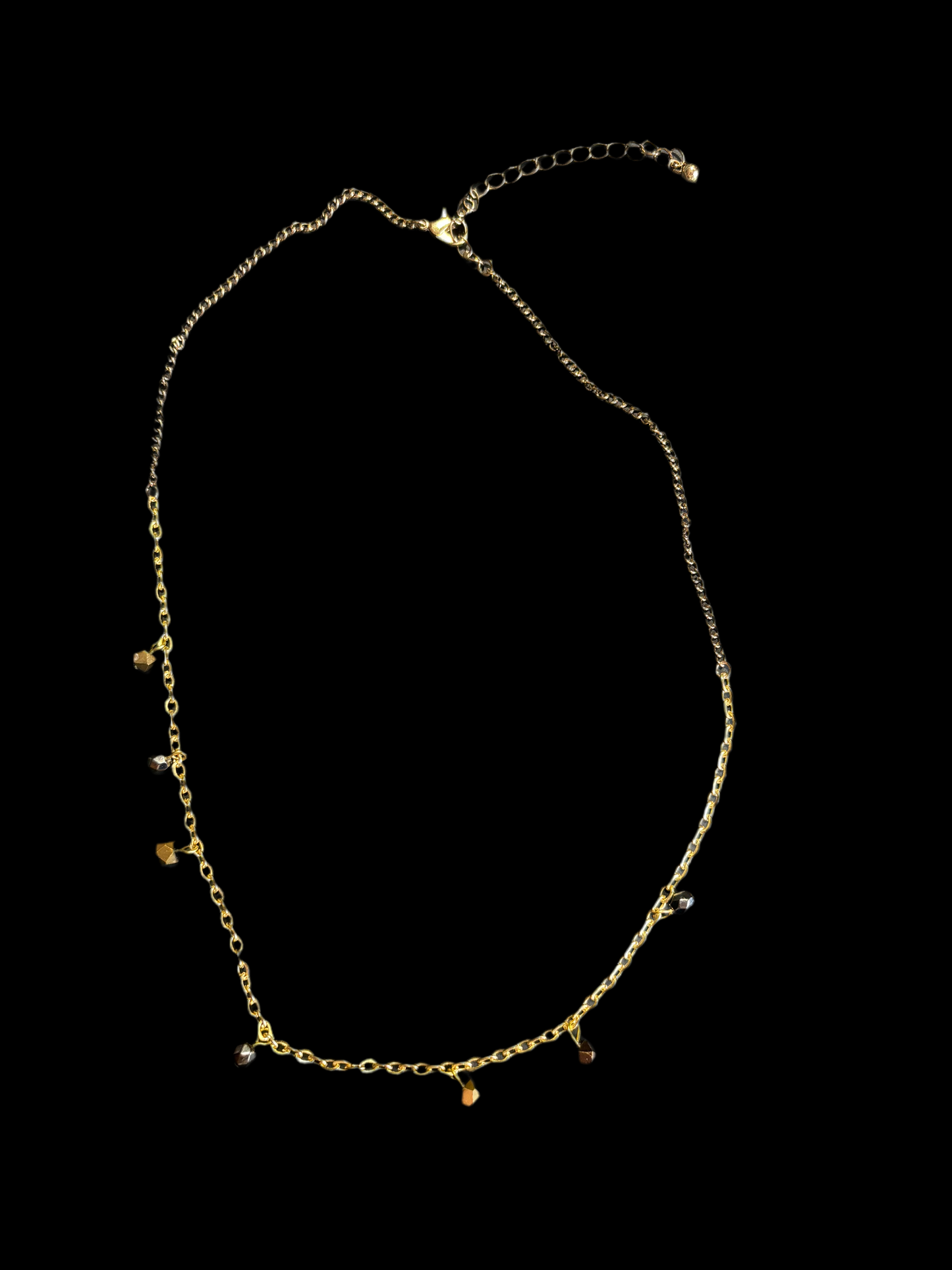 Metallic Beads on Golden Chain