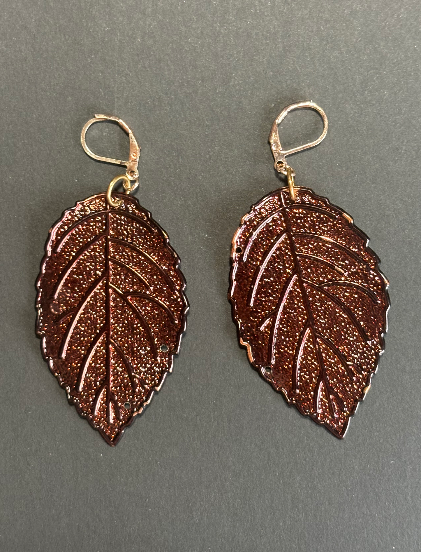 Brown Leaf Earrings