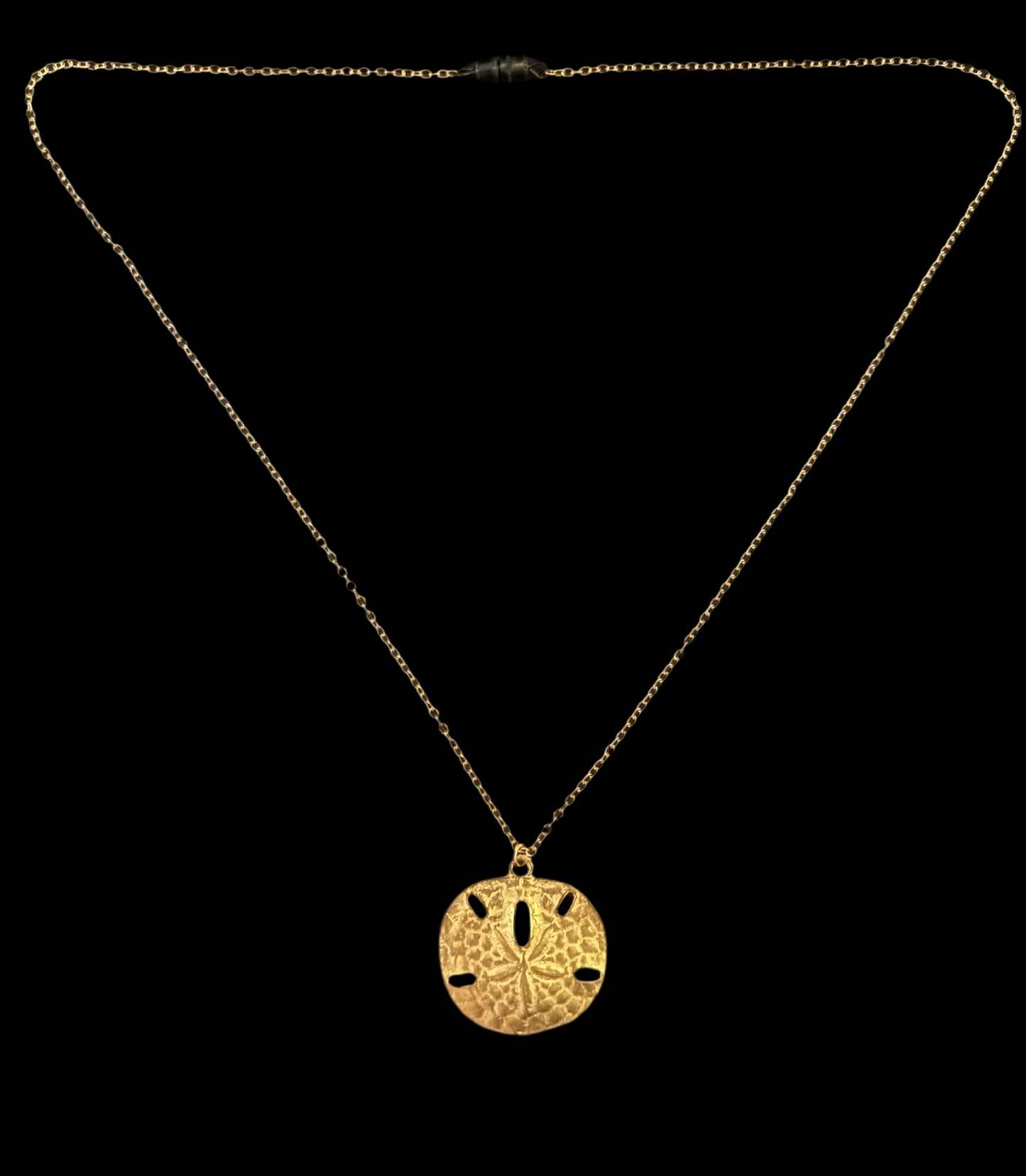 Large Golden Sand Dollar (Thin Chain)