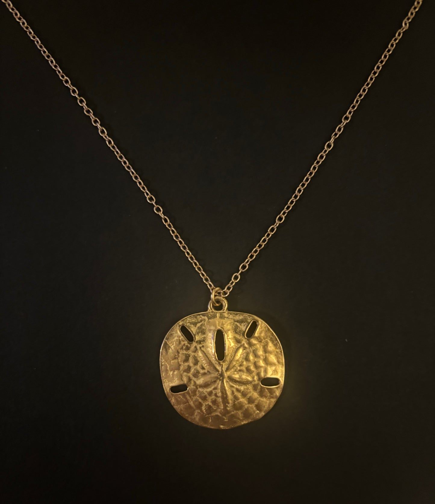Large Golden Sand Dollar (Thin Chain)