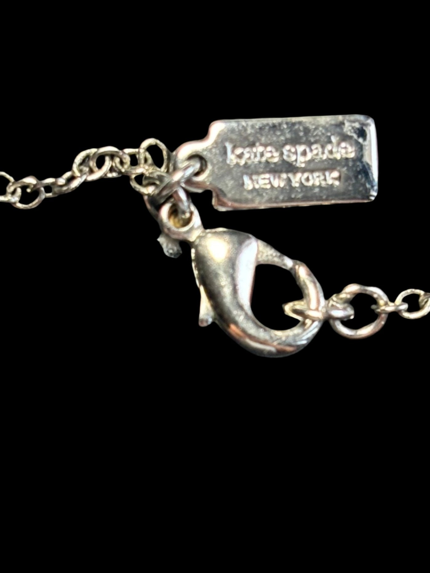 Classic Kate Spade Silver Scatter Square Spades long Necklace